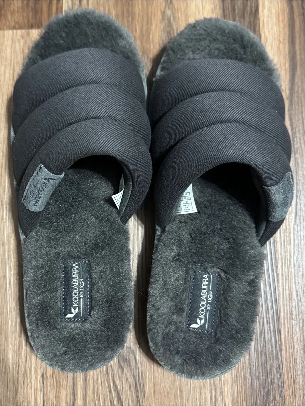 KOOLABURRA By UGG Rommie Men's Gray Slippers Faux Fur Lining Sz. 9 - Picture 3 of 9